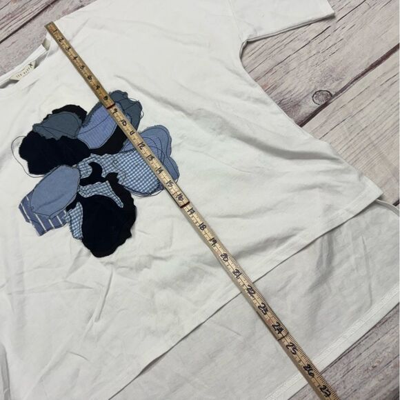 Ted Baker Floriyn Magnolia Tee Appliqué High Low Shirt White Size 2 = Small NEW - Picture 5 of 10